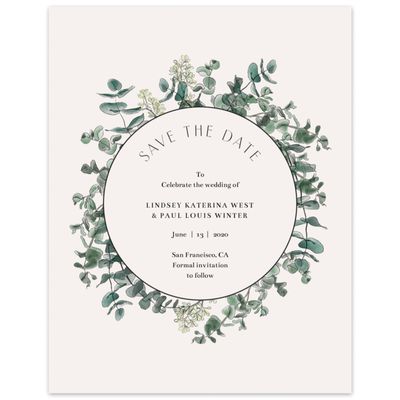 Cream, White Wedding Digital Save the Date - Terian Frame
