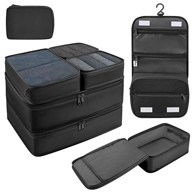 DIMJ 6 Set Packing Cubes,Travel Luggage Packing Organizers with Laundry Bag