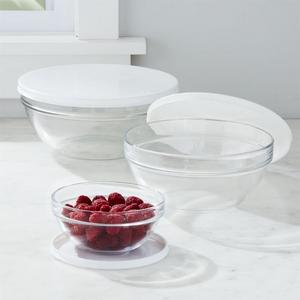 Lidded Glass Bowls, Set of 3