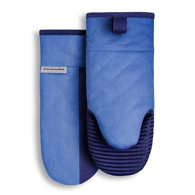 KitchenAid Beacon Two-Tone Oven Mitt 2-Pack Set, 5.75"x13", Blue Corn/Cobalt