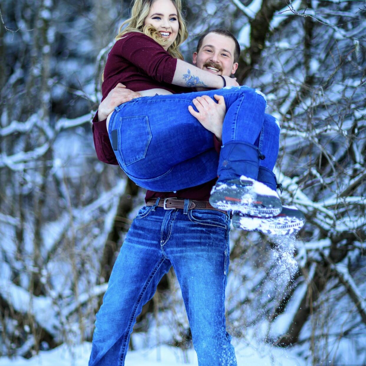 We had sat in the snow for Christmas photos and had a great laugh at the "pee pants" photos!