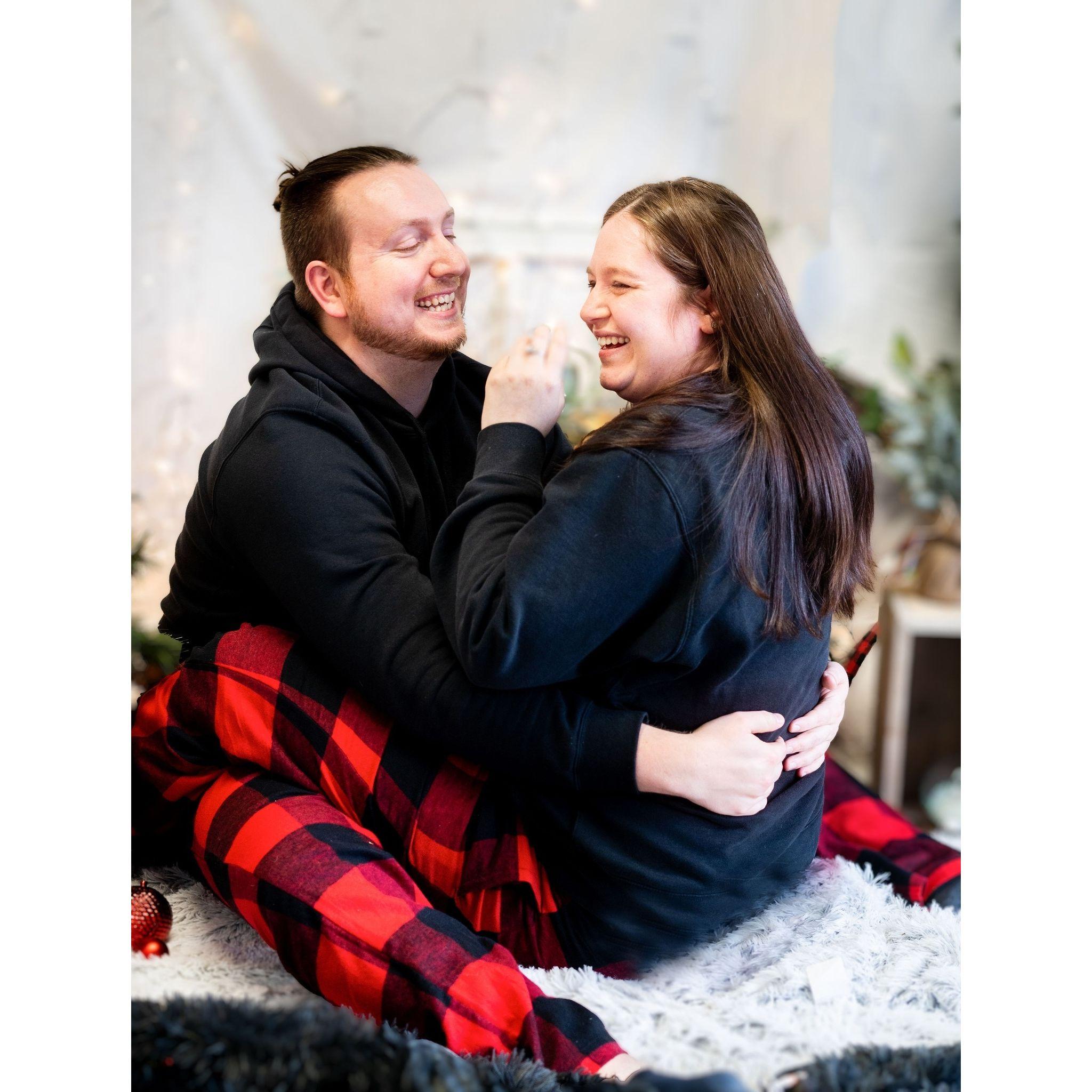 Our first set of professional pictures taken, in some sketch garage, but hey at least she did a good job?