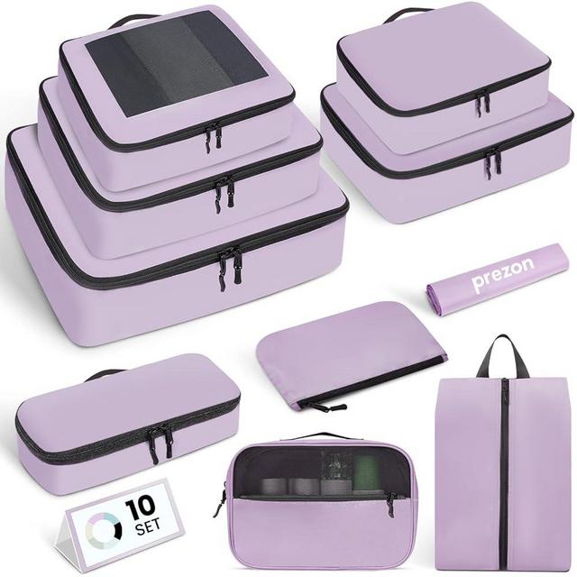 Packing Cubes for Travel | 10 Set Purple|Durable Luggage Organizer 4 Size(Extra Large, Large, Medium, Small),Comprehensive Cubes for Toiletry,Underwear, Shoe,Travel Essentials,Efficient Women Gifts