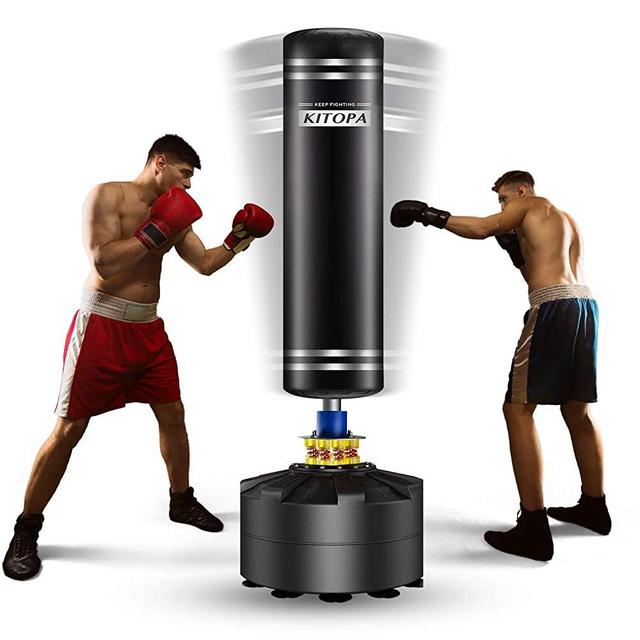 Kitopa Freestanding Punching Bag, 69 Inch Heavy Punching Bag with Suction Cup Base for Adult Youth Men Maximum 182 lb Stand Kickboxing Bags Kick Punch Bag (Black)