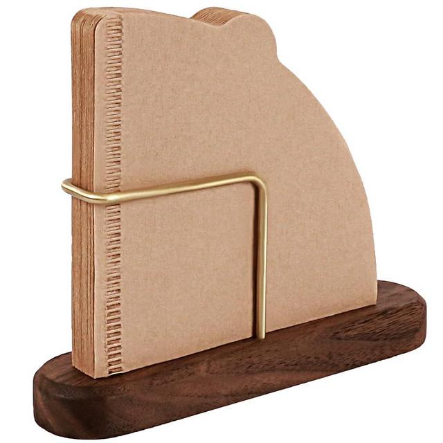 PUNNIO Coffee Filter Holder Storage, Black Walnut & Brass Rack Coffee Filter Container for Coffee Bar/Home/Office, Compatible with #1/#2/#4/V60 Coffee Filter