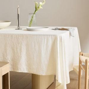 European Linen Tablecloth in Ivory (70x108)