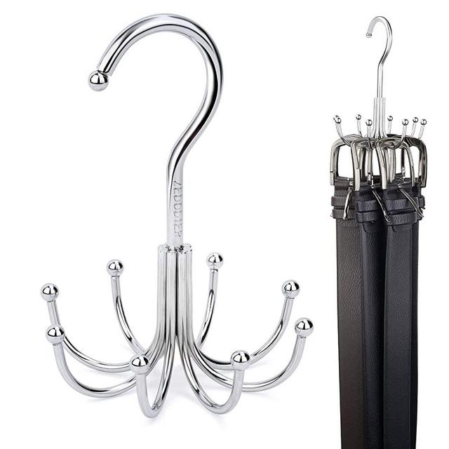 ZEDODIER Belt Hanger, 2 Pack Belt Rack Closet Accessories Organizer, Maximum 24 Storage Capacity, Hanging Holder Storage Hook for Belt, Bra, Tank Top, Tie, Scarf, Purse