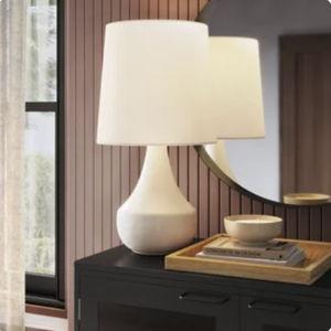 21.75"x11.5" Montreal Wren Assembled Table Lamp White - Threshold™: Ceramic Base, No Assembly Required