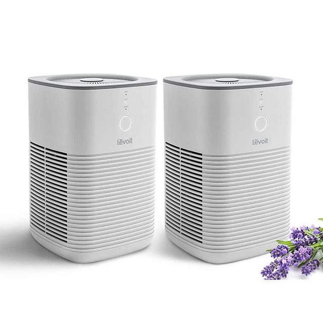 LEVOIT Air Purifier for Home Bedroom, HEPA Fresheners Filter Small Room Cleaner with Fragrance Sponge for Smoke, Allergies, Pet Dander, Odor, Dust Remover, Office, Desktop, Table Top, 2 Pack, White