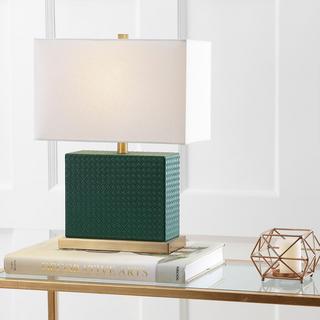 Delia Faux Woven Leather Table Lamp