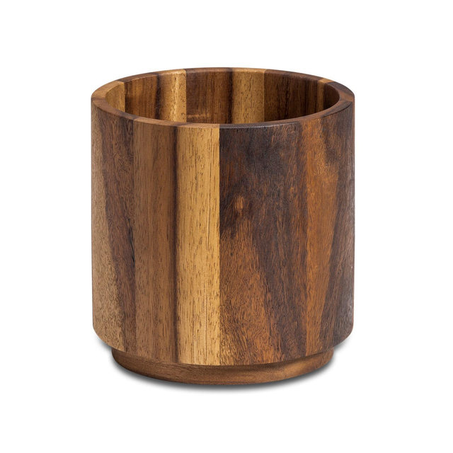 Acacia Wood Rotating Lazy Susan Utensil...