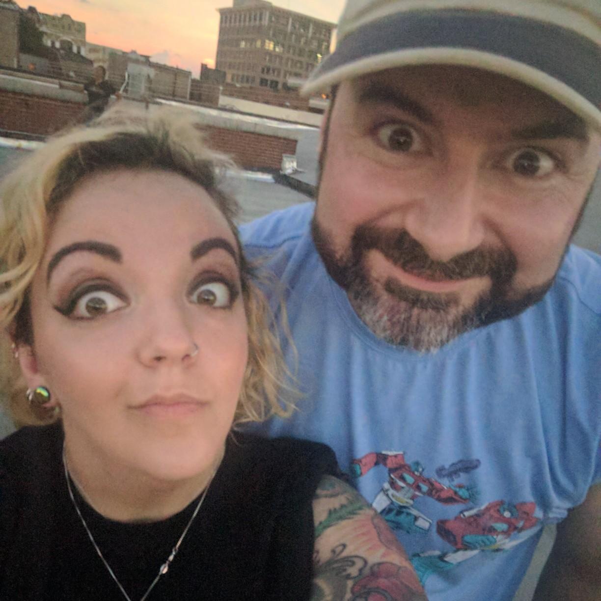Post-eclipse selfie... luckily we didn't burn out our retinas.