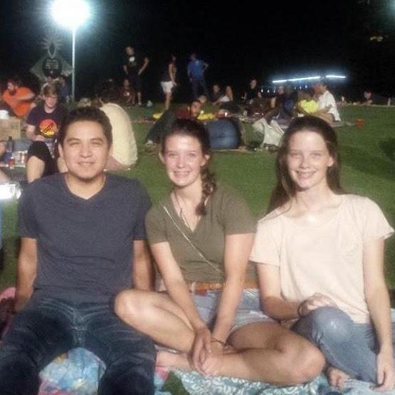 This photo was taken while watching a play in Houston. Funny story: The mini van almost ran out of gas on the way home, which was the excuse Julia used for missing curfew.