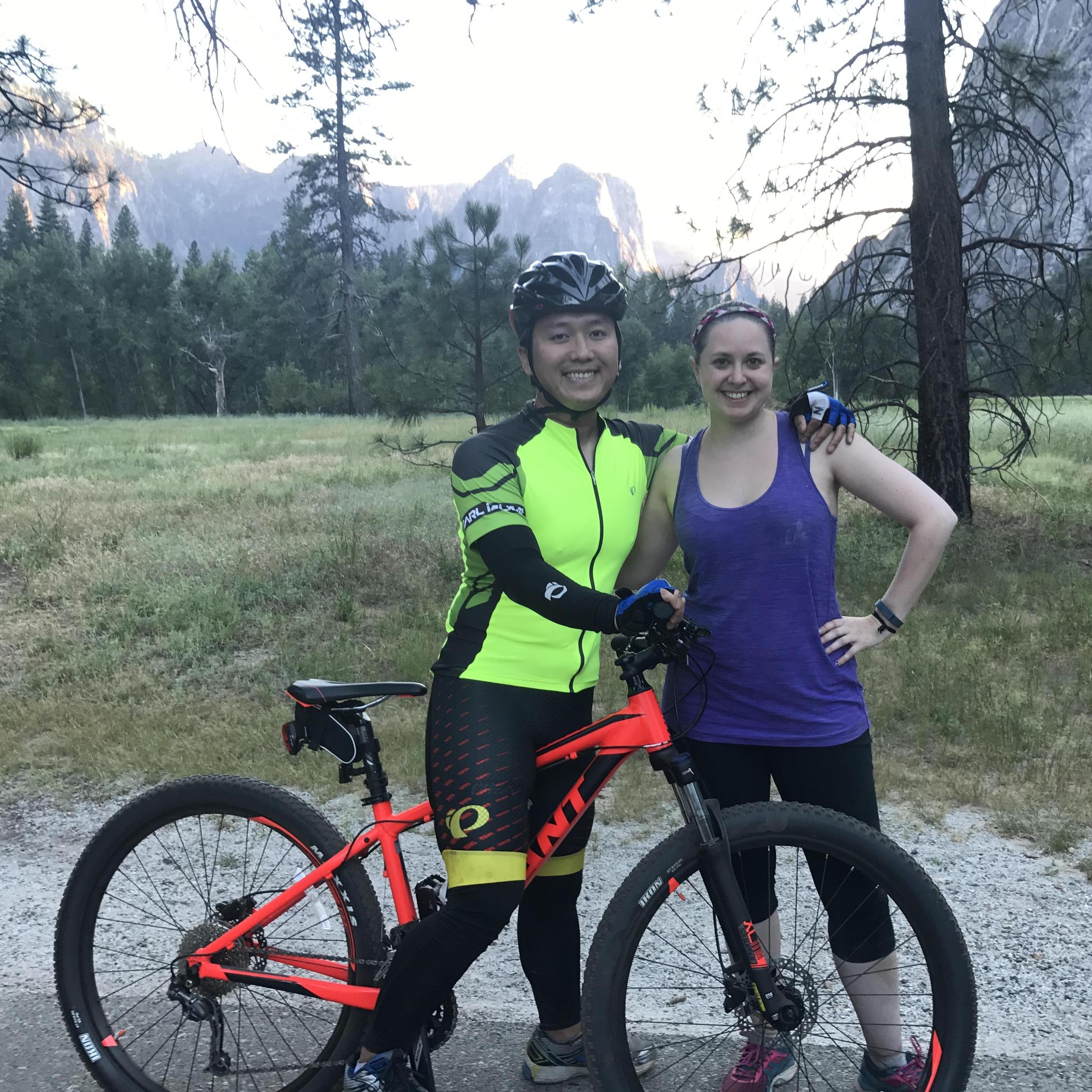Biking and hiking at Yosemite National Park during a family camping trip!