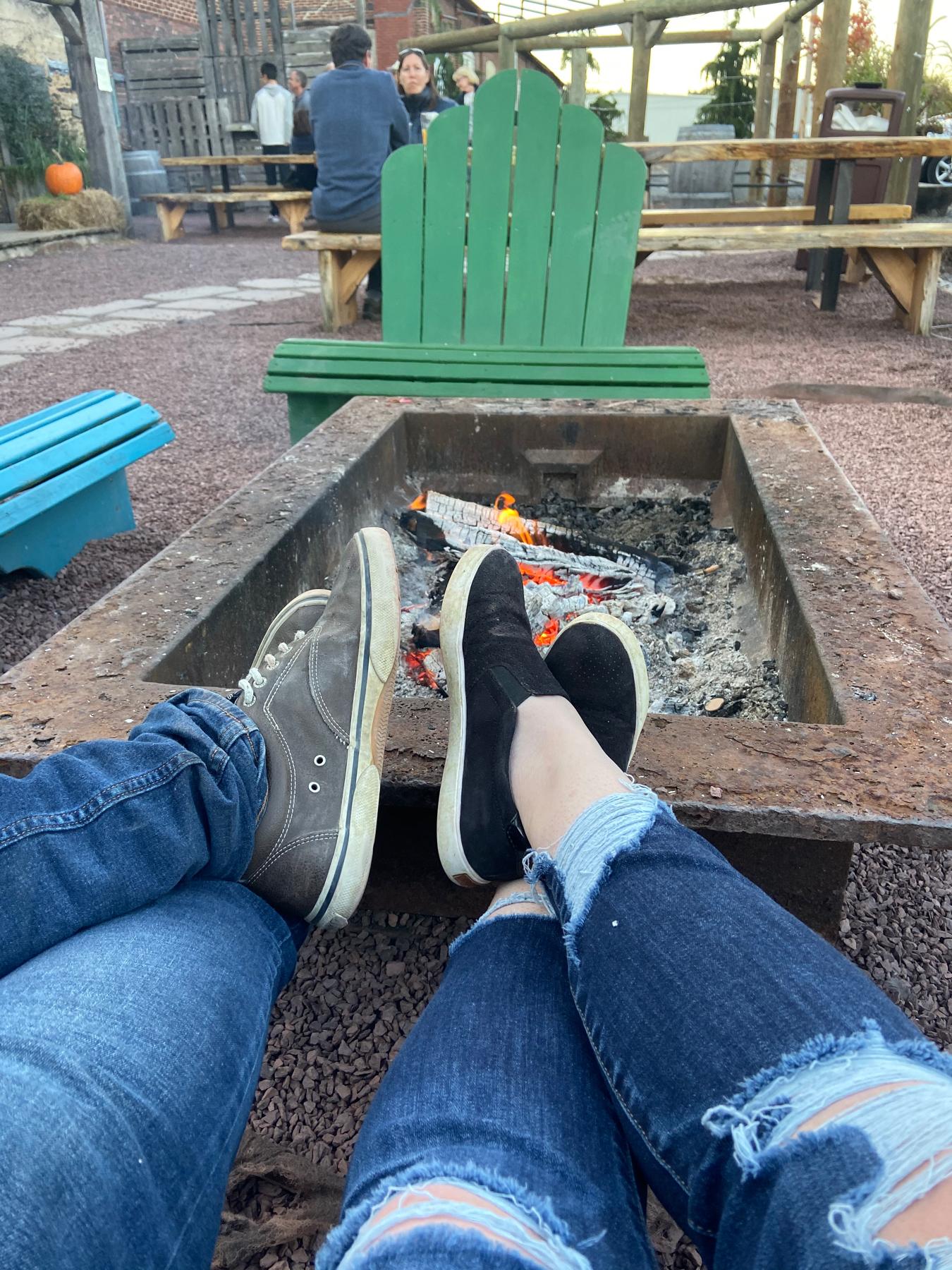 Get us some beer and a fire and we're happy campers.