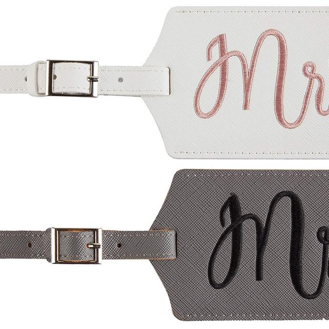 Chelmon Mr. and Mrs. Honeymoon Wedding Bridal Shower Gift Cute Luggage Tag Travel Tags (version 1)
