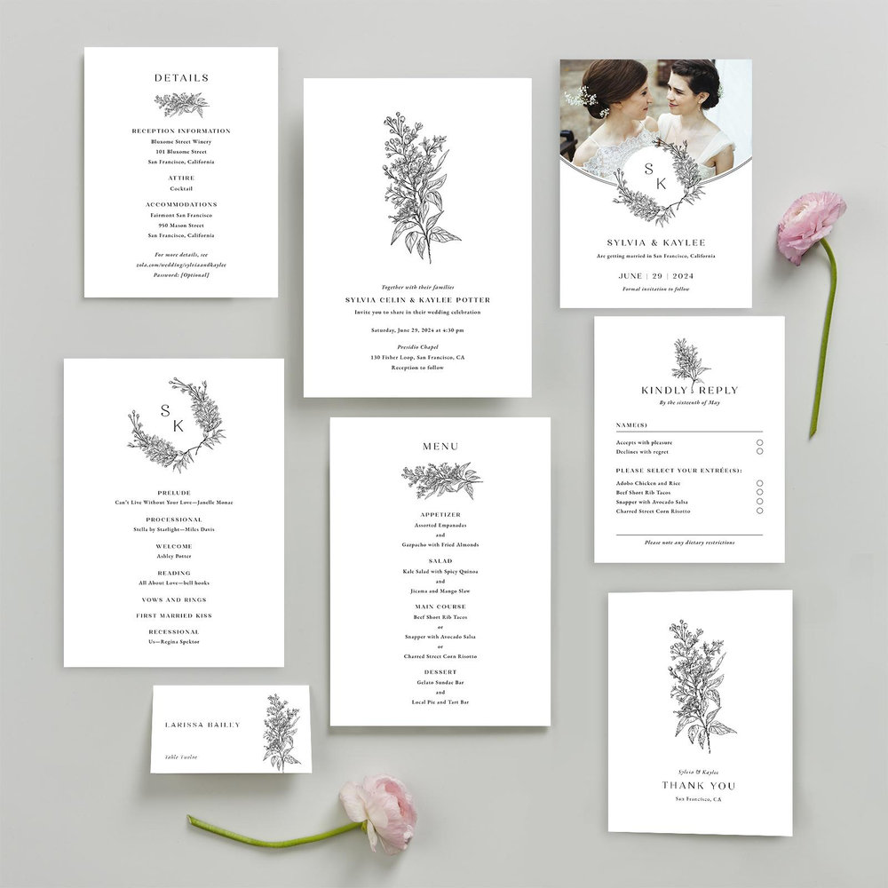 Corby Portrait | White | Zola Wedding Invitations