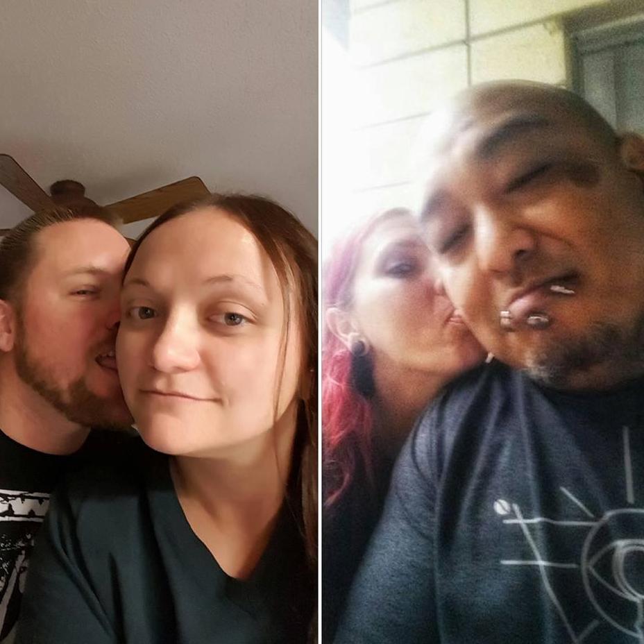 From a selfie game we played with our friends Ray and Nikki, when we first started dating.
