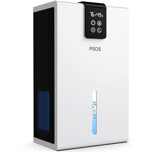 Dehumidifier, Dehumidifier for Home, 98 OZ Water Tank, (1000 sq.ft) Dehumidifiers for Bathroom Bedroom Basement with Auto Shut Off, Digital Display, Relaxing 7 Color Ambient Light (White)