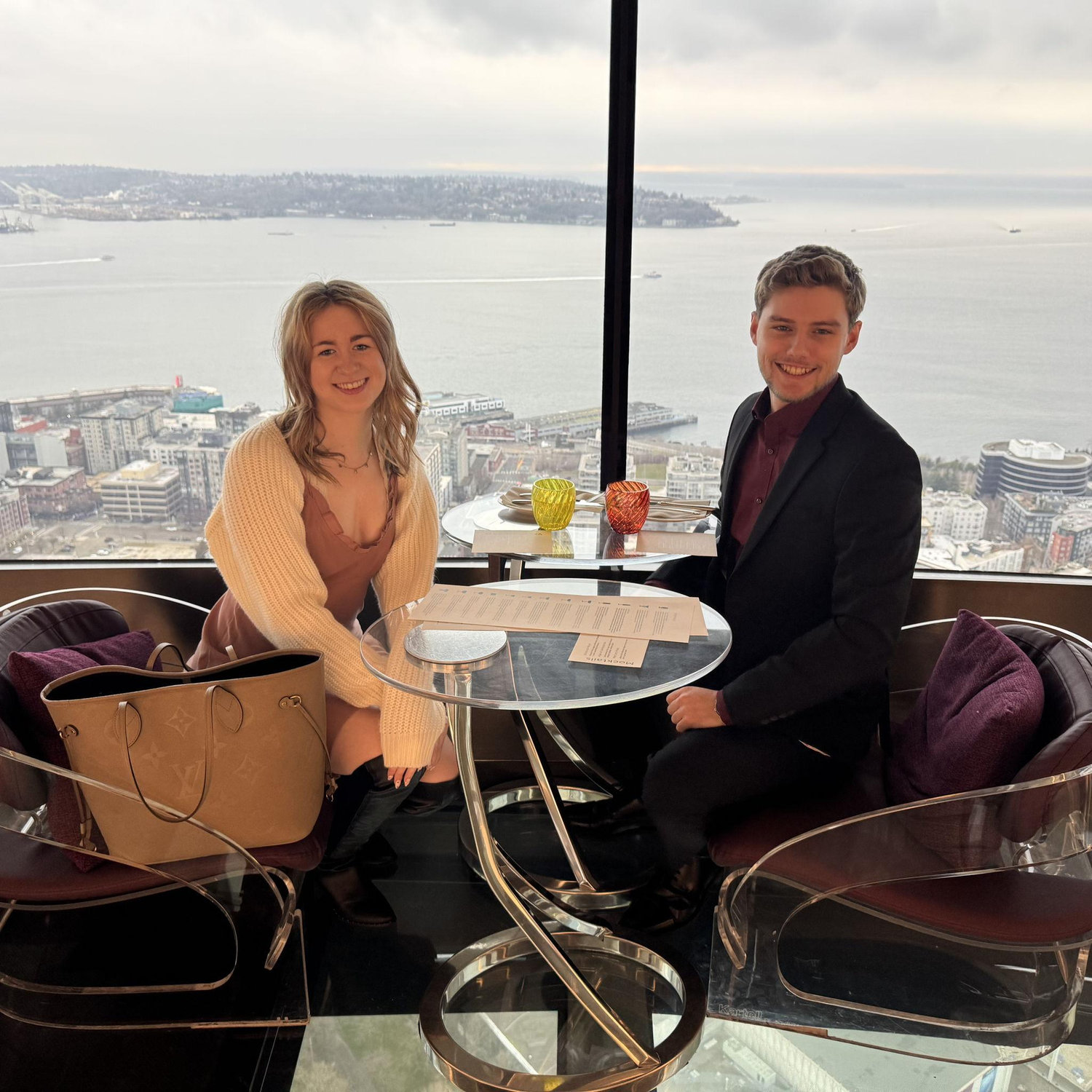 Our first Valentine’s Day together at the Space Needle