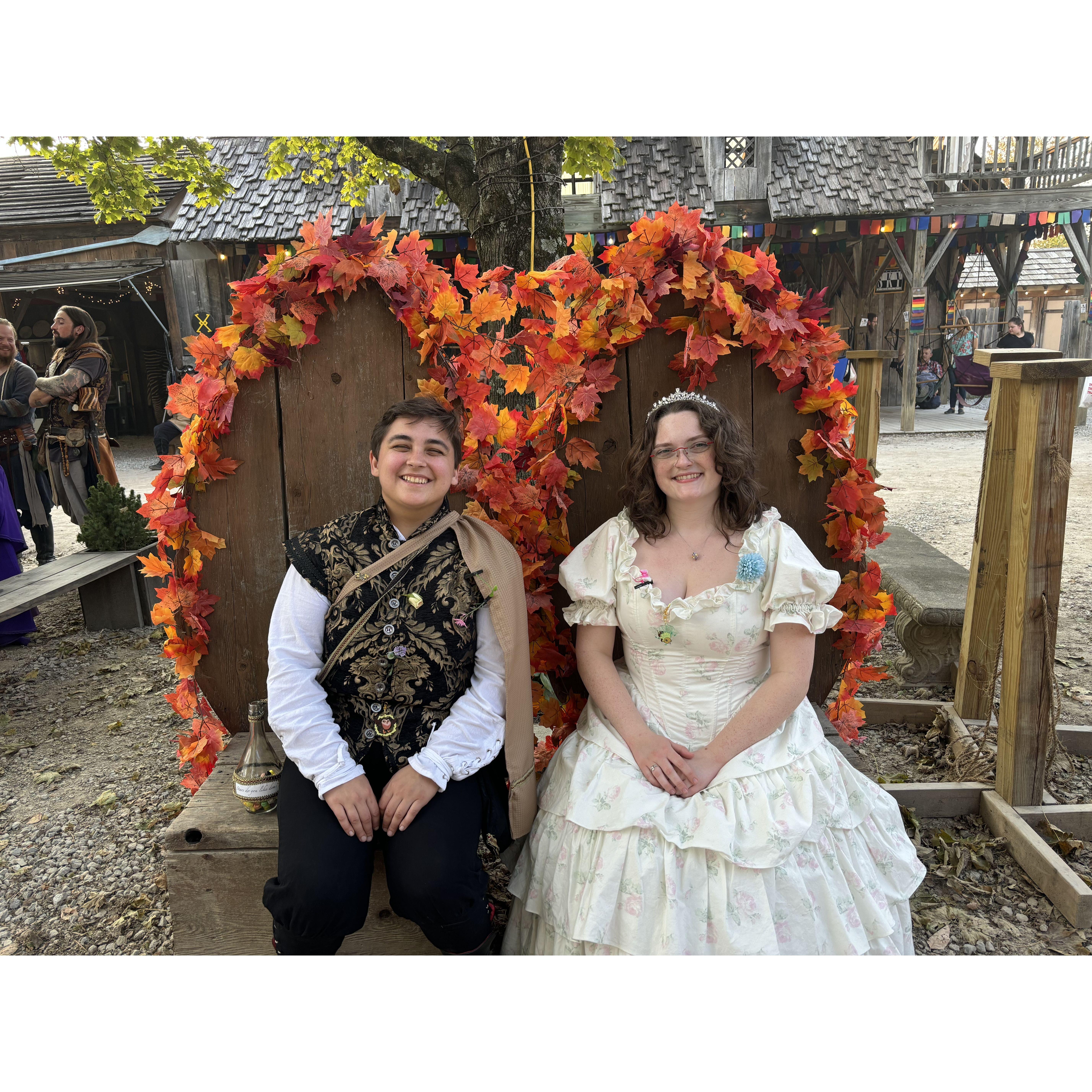 We love going to the Renaissance Festival together!