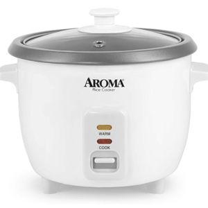 AROMA® Rice Cooker, 3-Cup (Uncooked) / 6-Cup (Cooked), Small Rice Cooker, Oatmeal Cooker, Soup Maker, Auto Keep Warm, 1.5 Qt, White, ARC-363NG