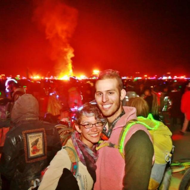 Our first photo together at Burning Man 2015