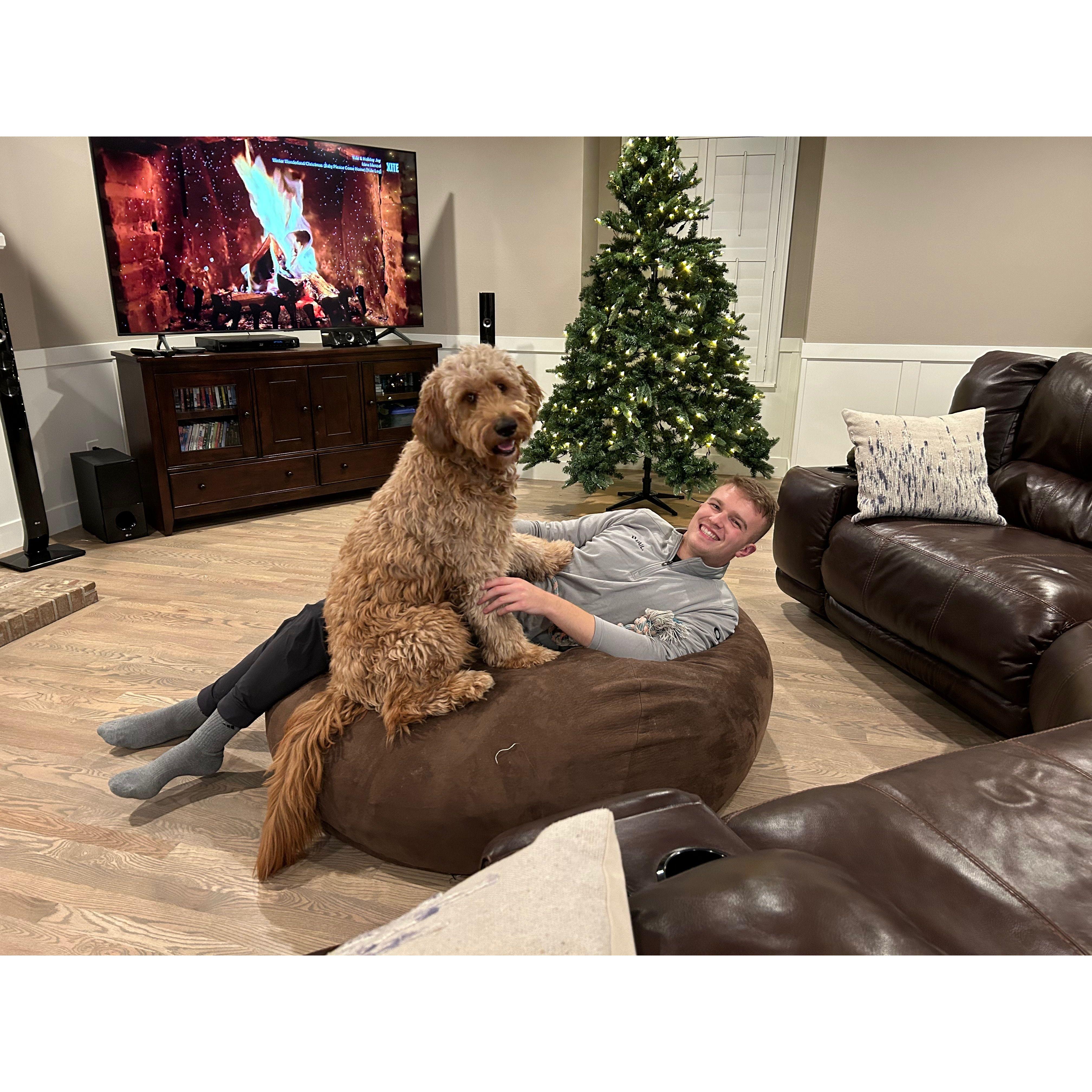 Best buds. Weber can't wait to have a dad.