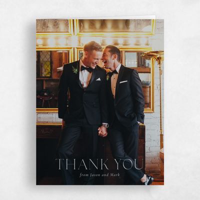 Pewter Gray, Grey Wedding Thank You - Gavin Photo