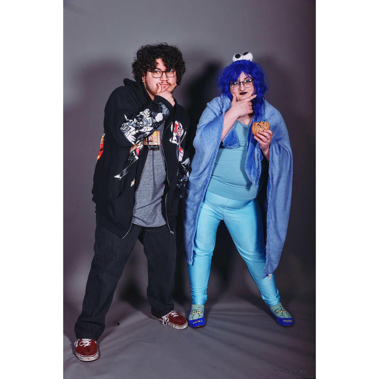 Funny pic we took at the free photoshoot area at the convention, she was dressed as Cookie Monster