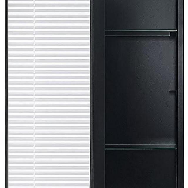 FOMAYKO Farmhouse Black Metal Framed Recessed Bathroom Medicine Cabinet with Mirror Rounded Rectangle Vanity Mirros for Wall 16x26 inch