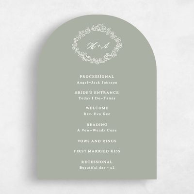 Green Arch Wedding Program - Leda