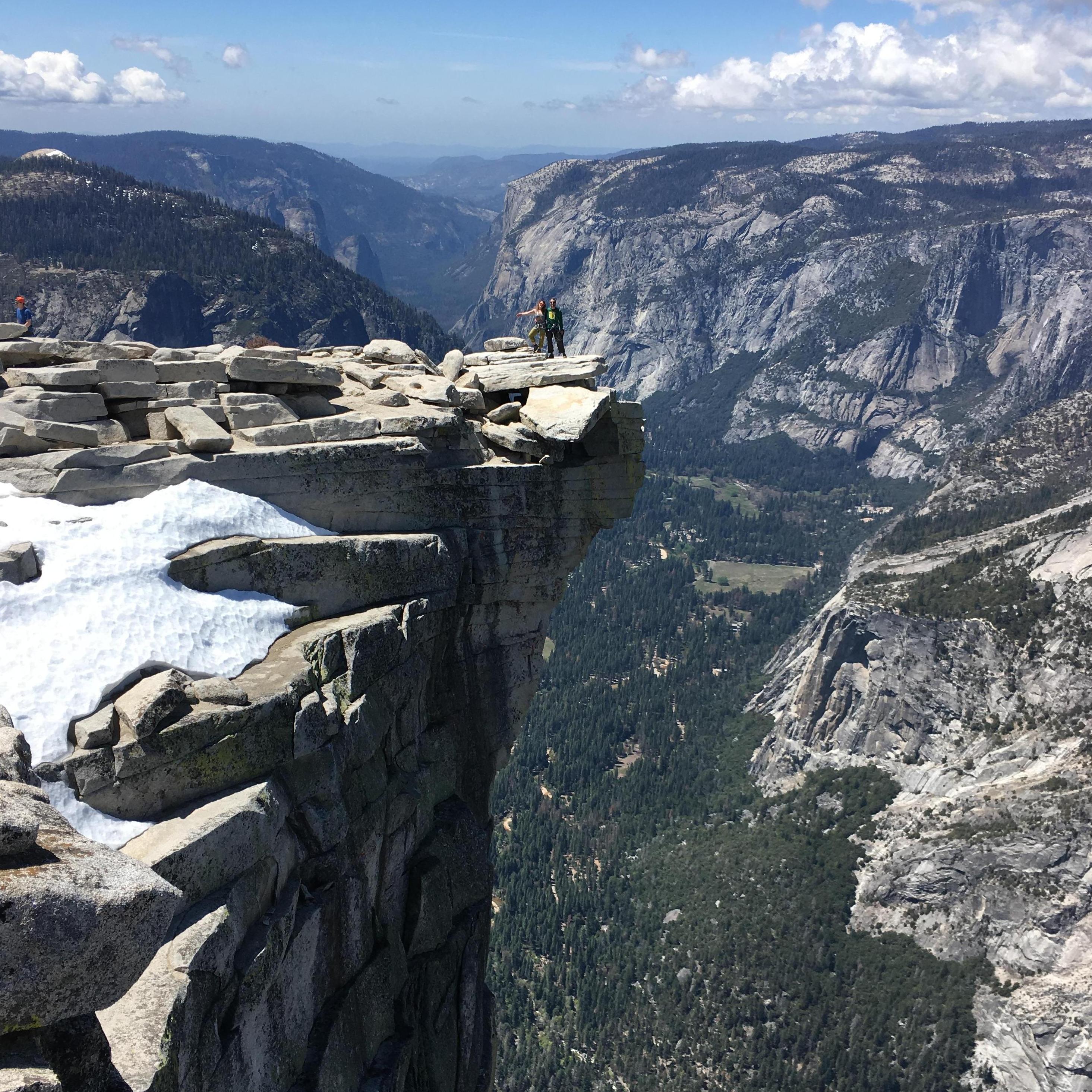 At the edge of Half Dome in Yosemite