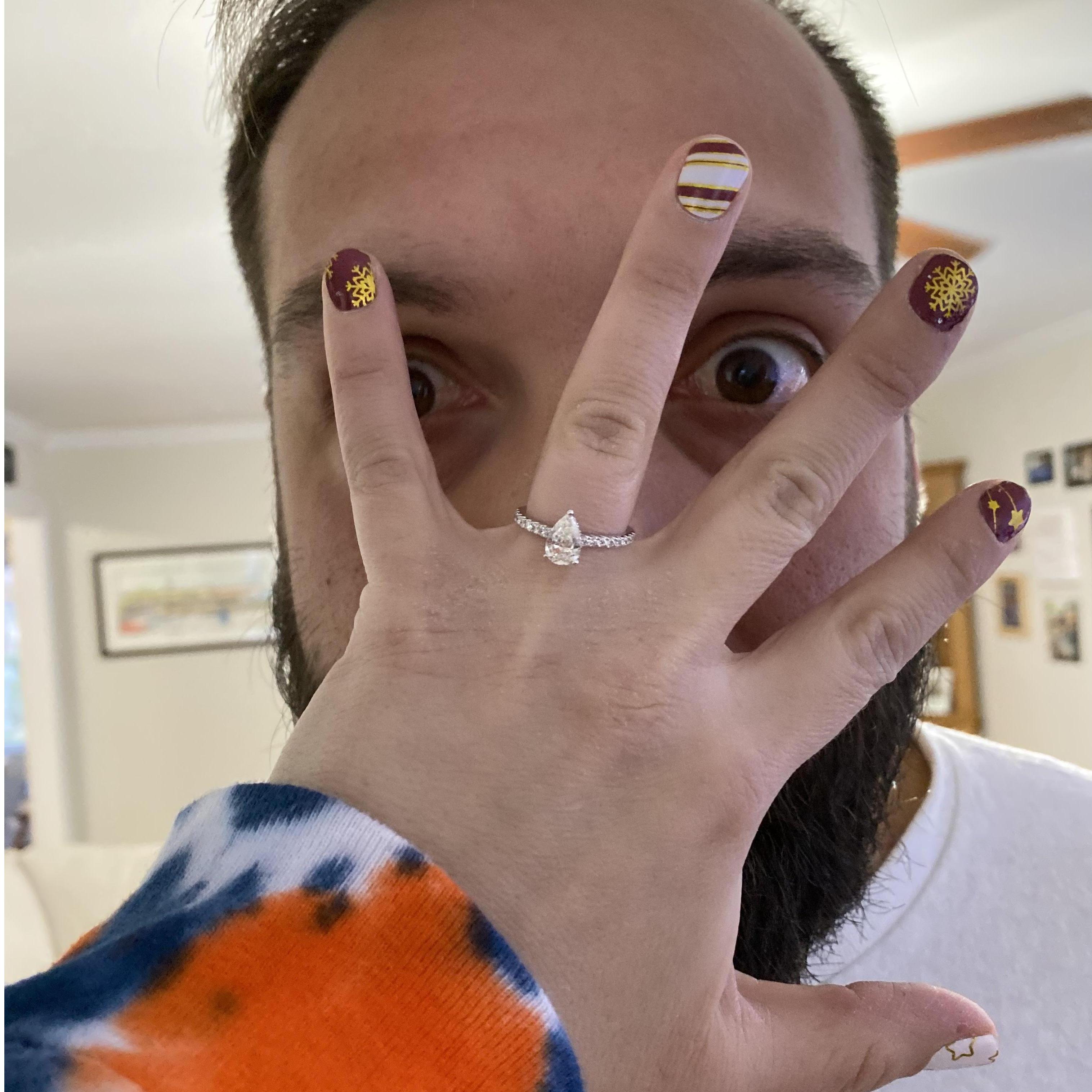 December 2, 2021--right after he proposed!