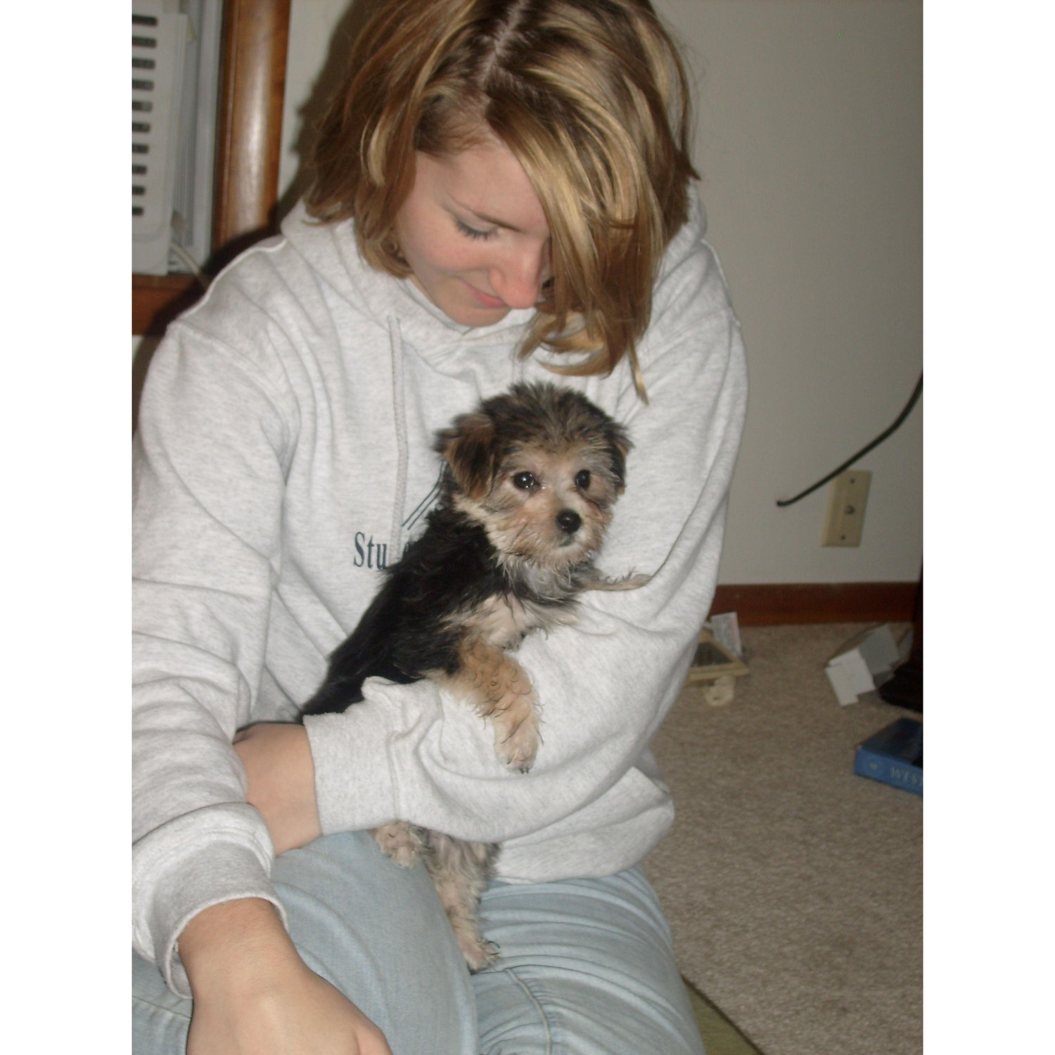Emily's grandma unexpectedly gifted money to each grandchild in the summer of 2009. With student loans in forbearance, we ran to the nearest mall (forgive us) and found our fur baby, Ellie.