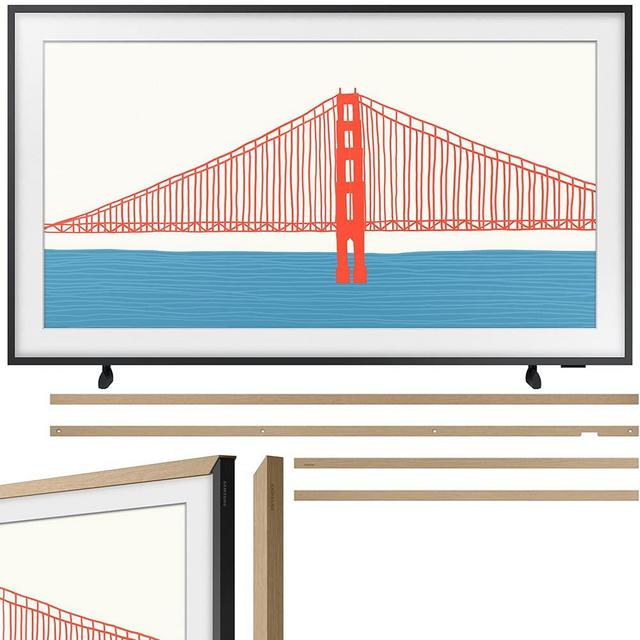 SAMSUNG QN65LS03AAFXZA 65 Inch The Frame QLED 4K Smart TV Bundle 65 inch The Frame Customizable Bezel Modern Teak