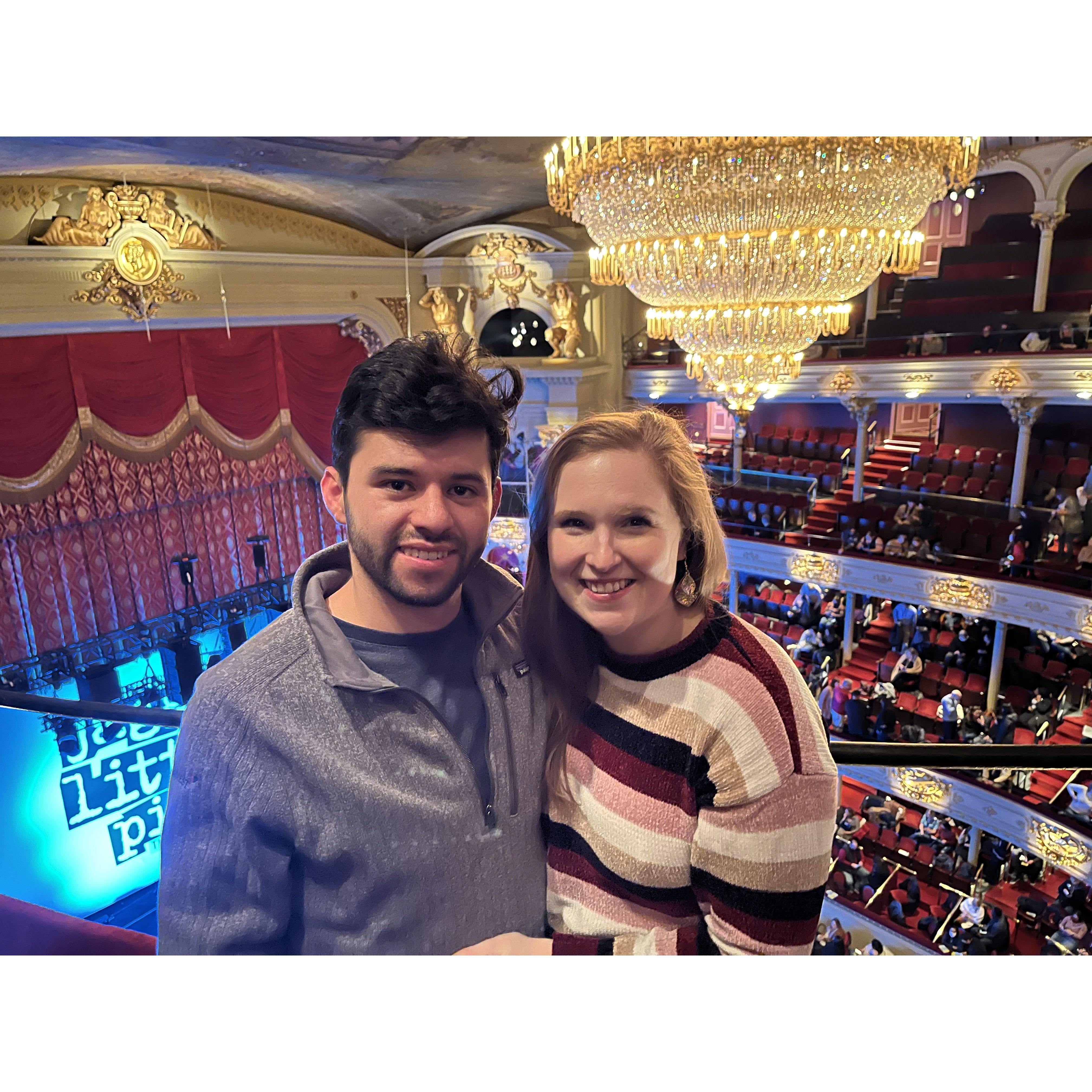 Attending a musical earlier this year in Philadelphia.