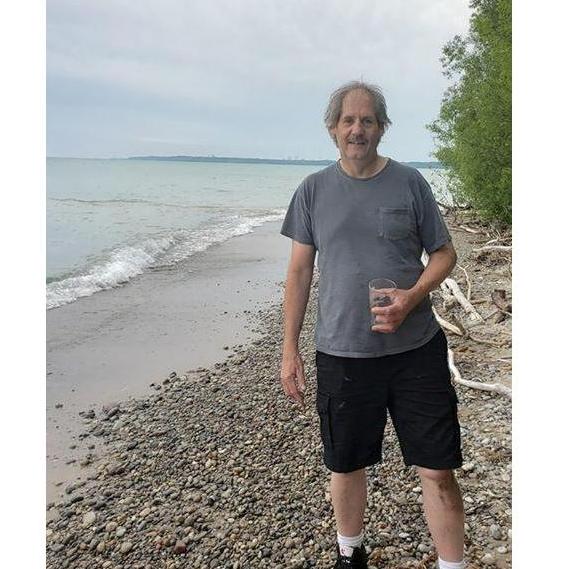 This park had a path along Lake Michigan. The weather was chilly but we still had the glass of beer.