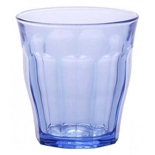 Duralex 1027BB06/6 Made in France Prisme Marine Glass Tumbler Drinking Glasses, 8.75 ounce - Set of 6, Marine Blue