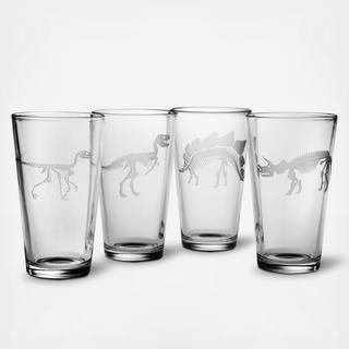 Jurassic Pint Glass, Set of 4