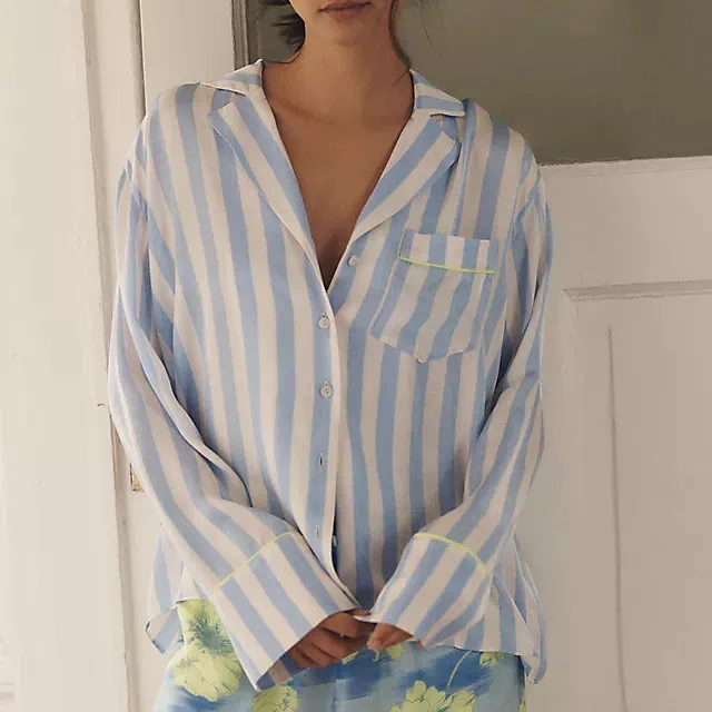 Lyrebird Silky Oversized Pajama Shirt