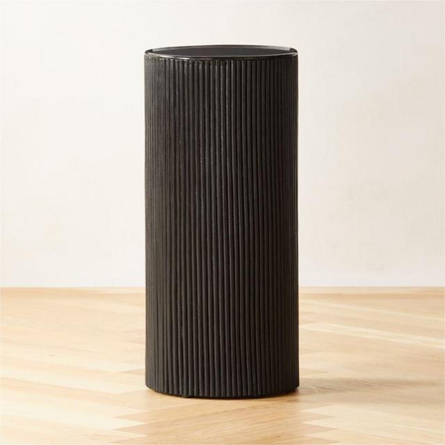 Giro Tall Black Rattan Pedestal Table