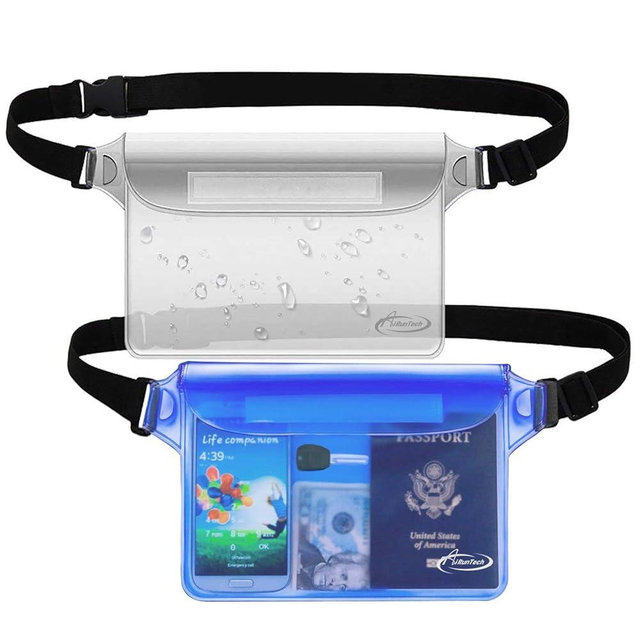 AiRunTech Clear Fanny Pack Waterproof,Beach Cruise Ship Essential Accessories Must Haves,Waterproof Pouch for Phone Passport Wallet Purse with Waist Strap