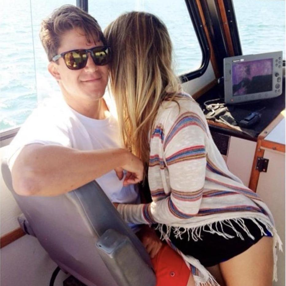 One of our first photos together in 2014. Ricky took Nikki and I out for a boat ride around the harbor in the Lifeguard boat.