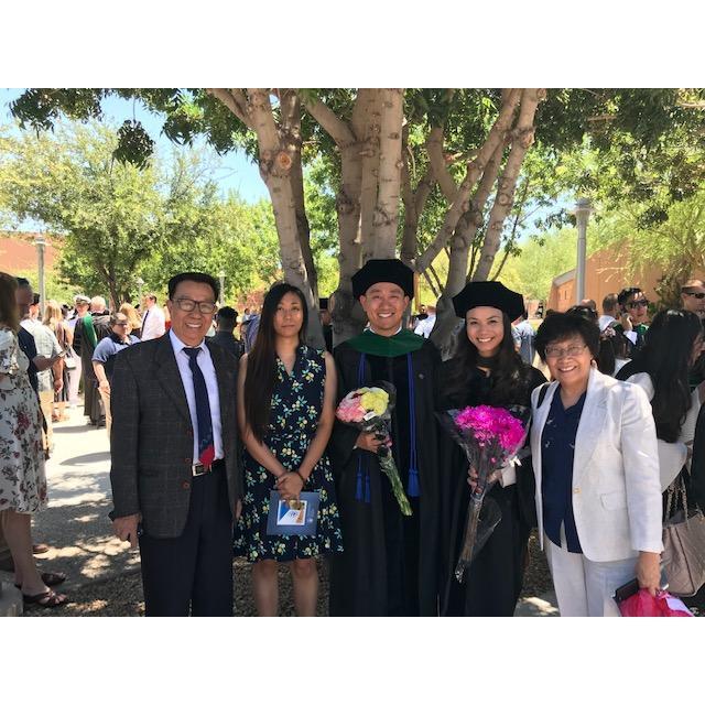 George and Christine graduating medical school. (jk, Christine is dressed up because she hooded me at my graduation).