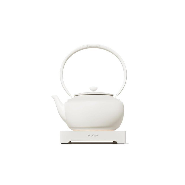 BALMUDA MoonKettle | Electric Kettle with Temp Control (122°F - 212°F) | HOLD & Keep Warm | 900ml (30 fl oz) | Soothing Ambient Light & Sound | Precision Pour Spout | White