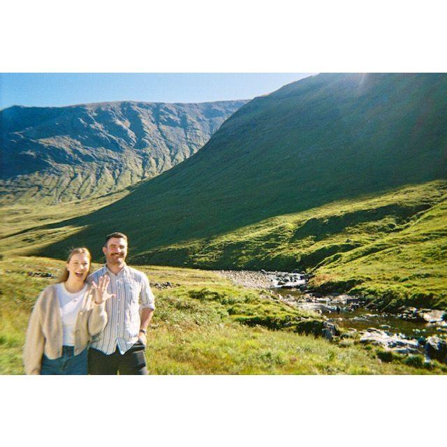 Moments after Adam proposed in Glen Etive