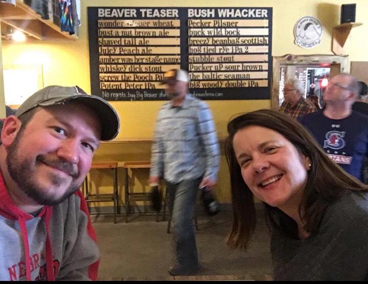 At our favorite Brew pub playing games in Loveland