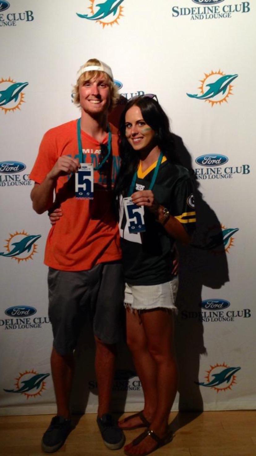 @ the Packers vs. Dolphins Game in Miami