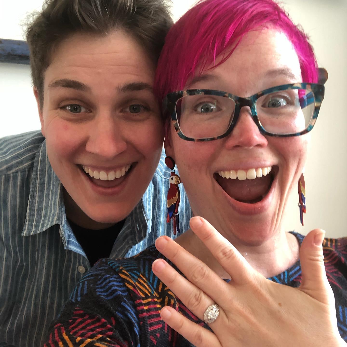 After our proposal, we had lunch with our friends at Portage House, and Rebecca swooned over her gorgeous antique ring.